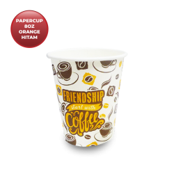 PAPERCUP 8 OZ ORANGE HITAM